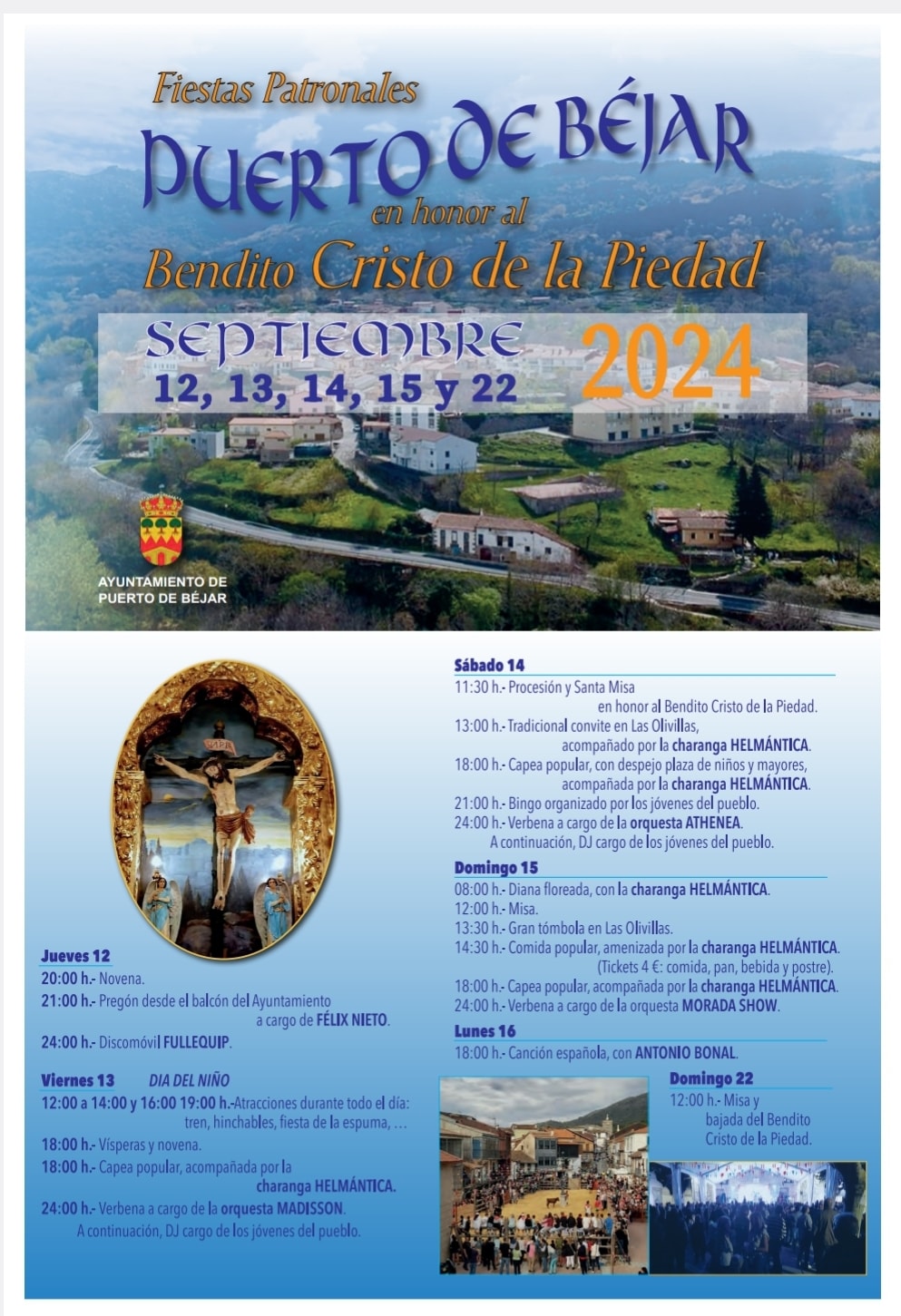 Fiestas patronales en honor al Santísimo Cristo de la Piedad 2024 Puerto de Béjar
